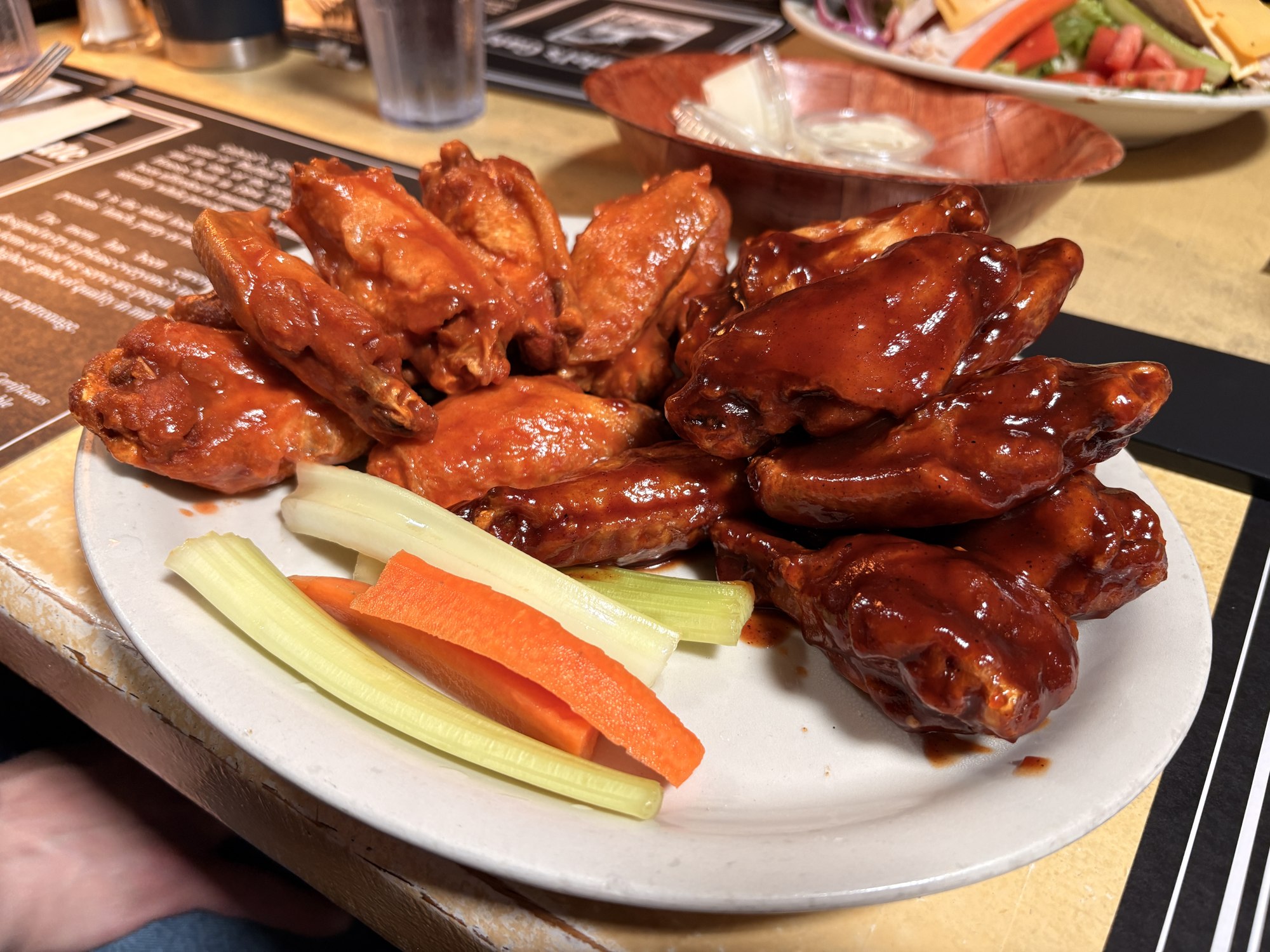 Close-up of the wing platter at Gabriel's Gate, Buffalo, NY