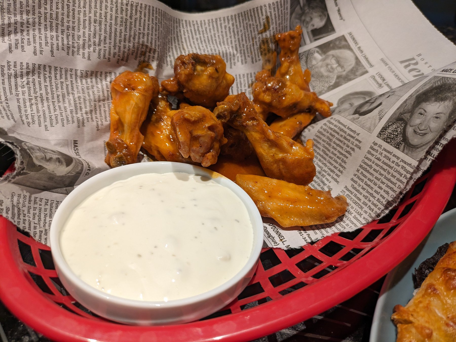 Sudbury Pub Wings, Served on the Obituaries